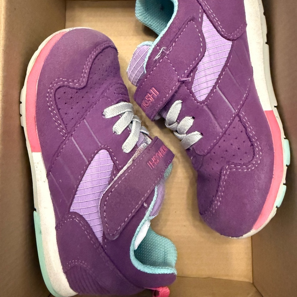 Tsukihoshi Purple Kids Sneakers with Velcro